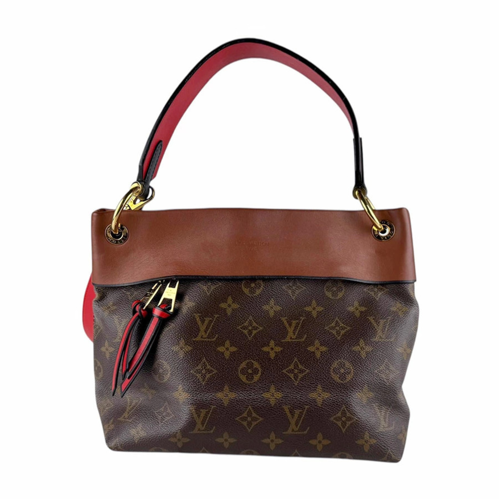 Louis Vuitton Shoulder Bag Handbag Monogram Tuileries Besace Canvas Brown Red